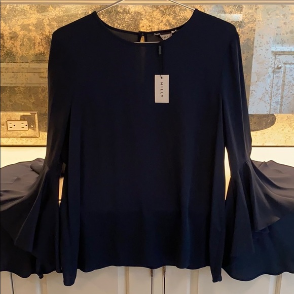 Milly Silk Blouse with Big Sleeves - Picture 1 of 6